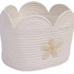 Panier de rangement Fleur écru (30 x 20 cm)
