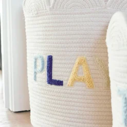 Panier de rangement Fleur écru (35 x 35 cm)