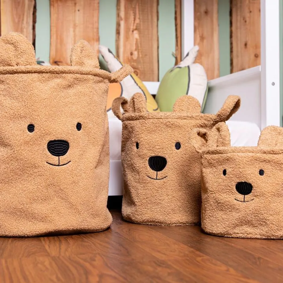 Panier de rangement Teddy beige (30 x 30 cm)