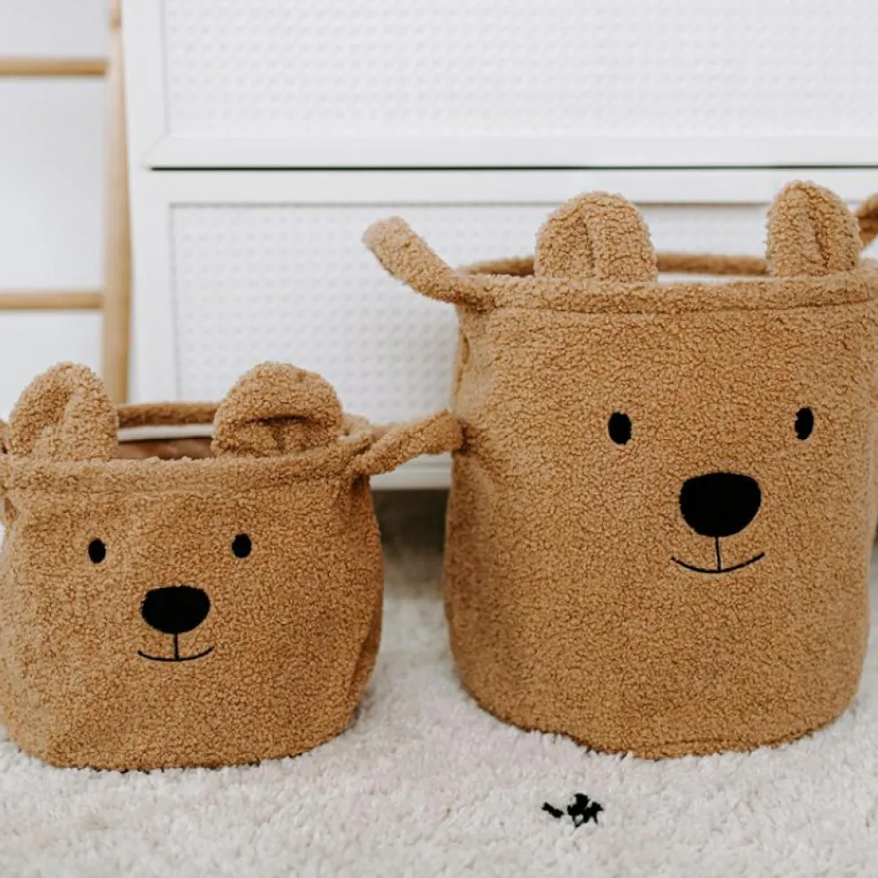 Panier de rangement Teddy beige (30 x 30 cm)