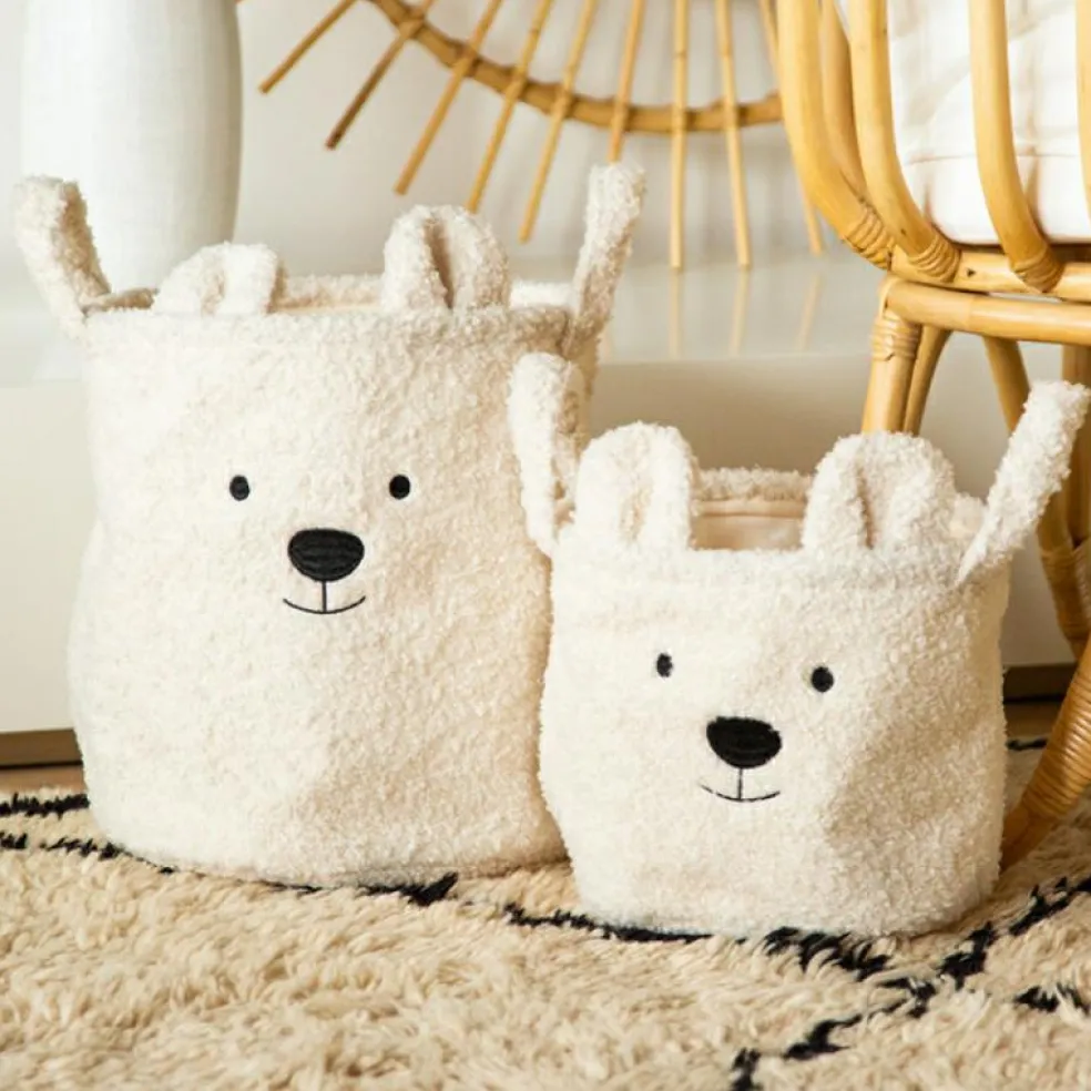 Panier de rangement Teddy écru (40 x 40 cm)