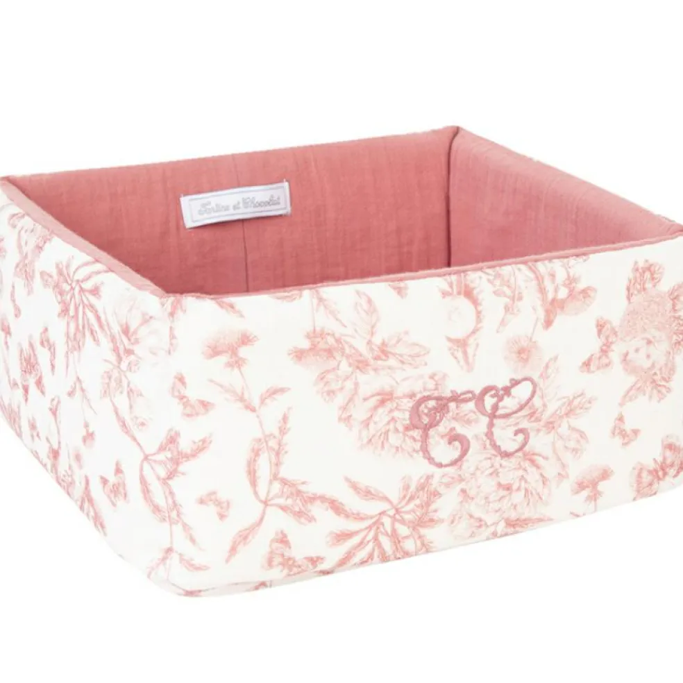 Panier de toilette Toile de Jouy (25 x 25 cm)