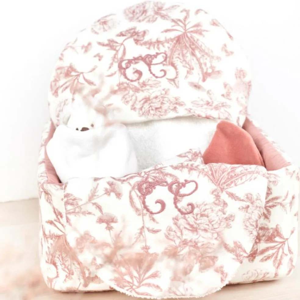 Panier de toilette Toile de Jouy (25 x 25 cm)