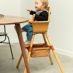 Panier effet cuir nude pour chaise haute Evolu