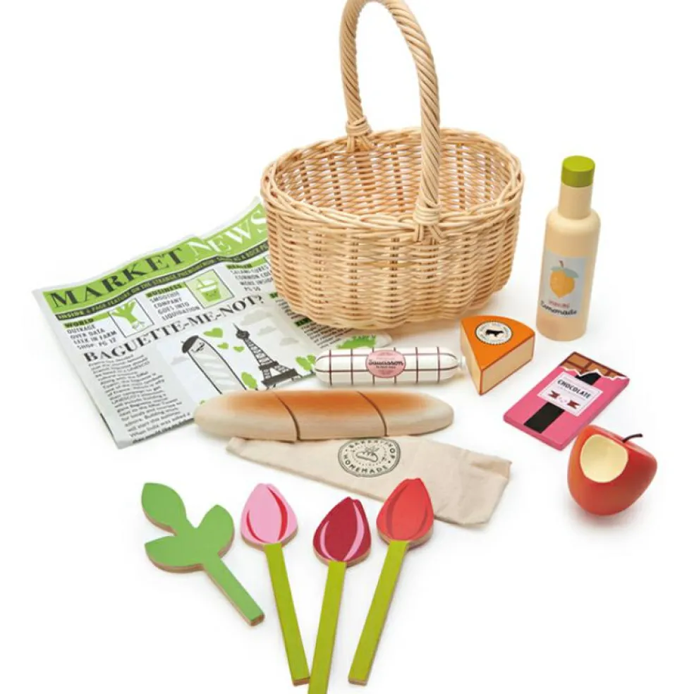 Panier jour de marché en bois