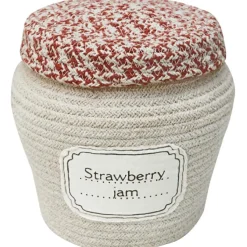 Panier pot de confiture de fraise