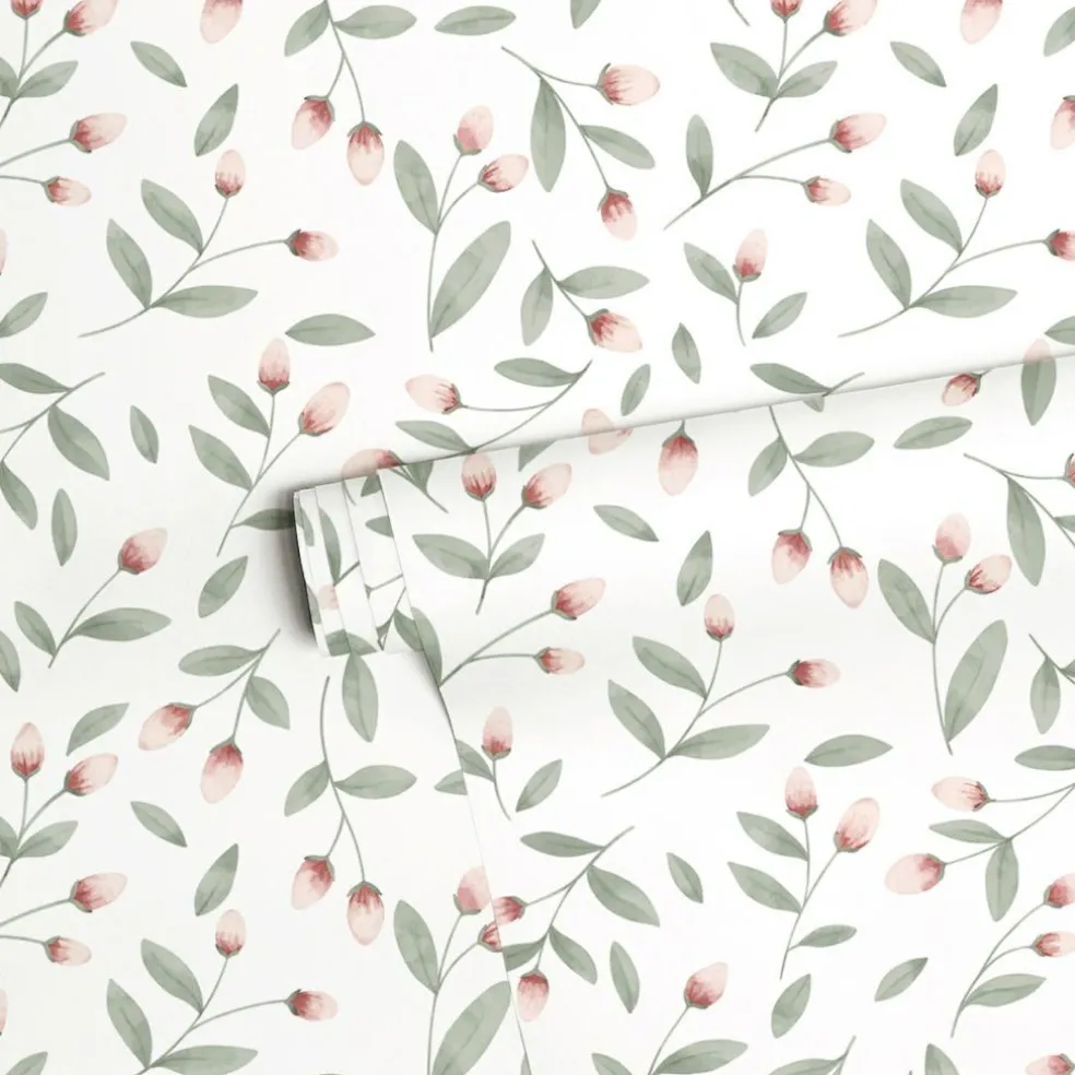 Papier peint Boutons de fleurs (50 cm x 10 m)