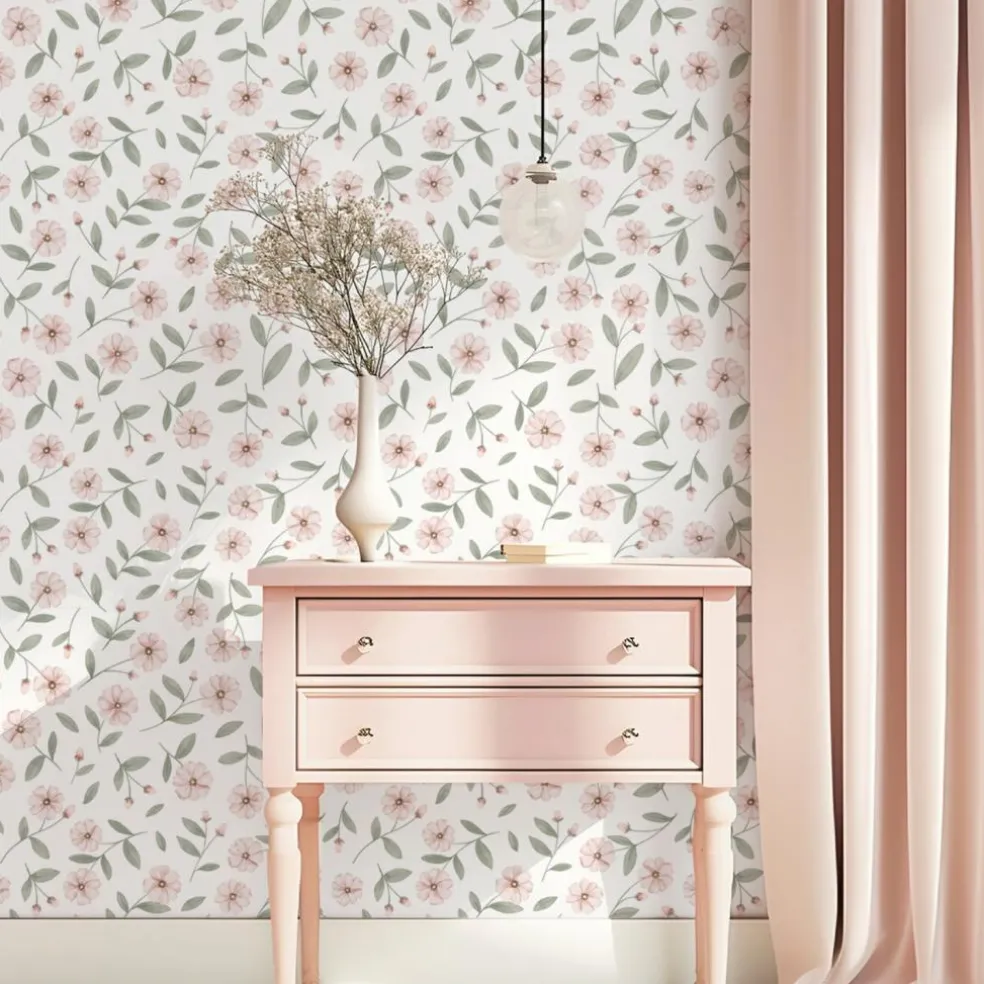 Papier peint Eclat et boutons de fleurs (50 cm x 10 m)