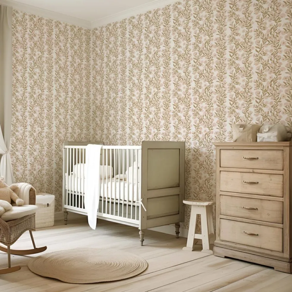 Papier peint Guirlandes de fleurs (50 cm x 10 m)