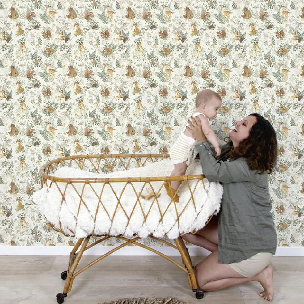 Papier peint intissé Amis de la forêt beige (10 m)