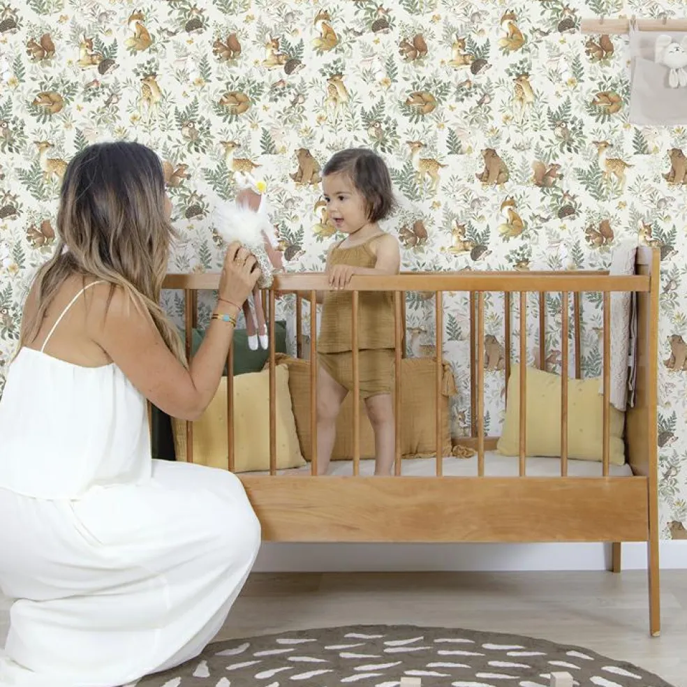 Papier peint intissé Amis de la forêt beige (10 m)