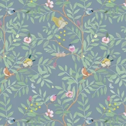 Papier peint intissé Roseraie bleu