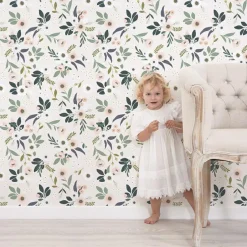 Papier peint intissé Wonderland anémones fond poudré (10 m)