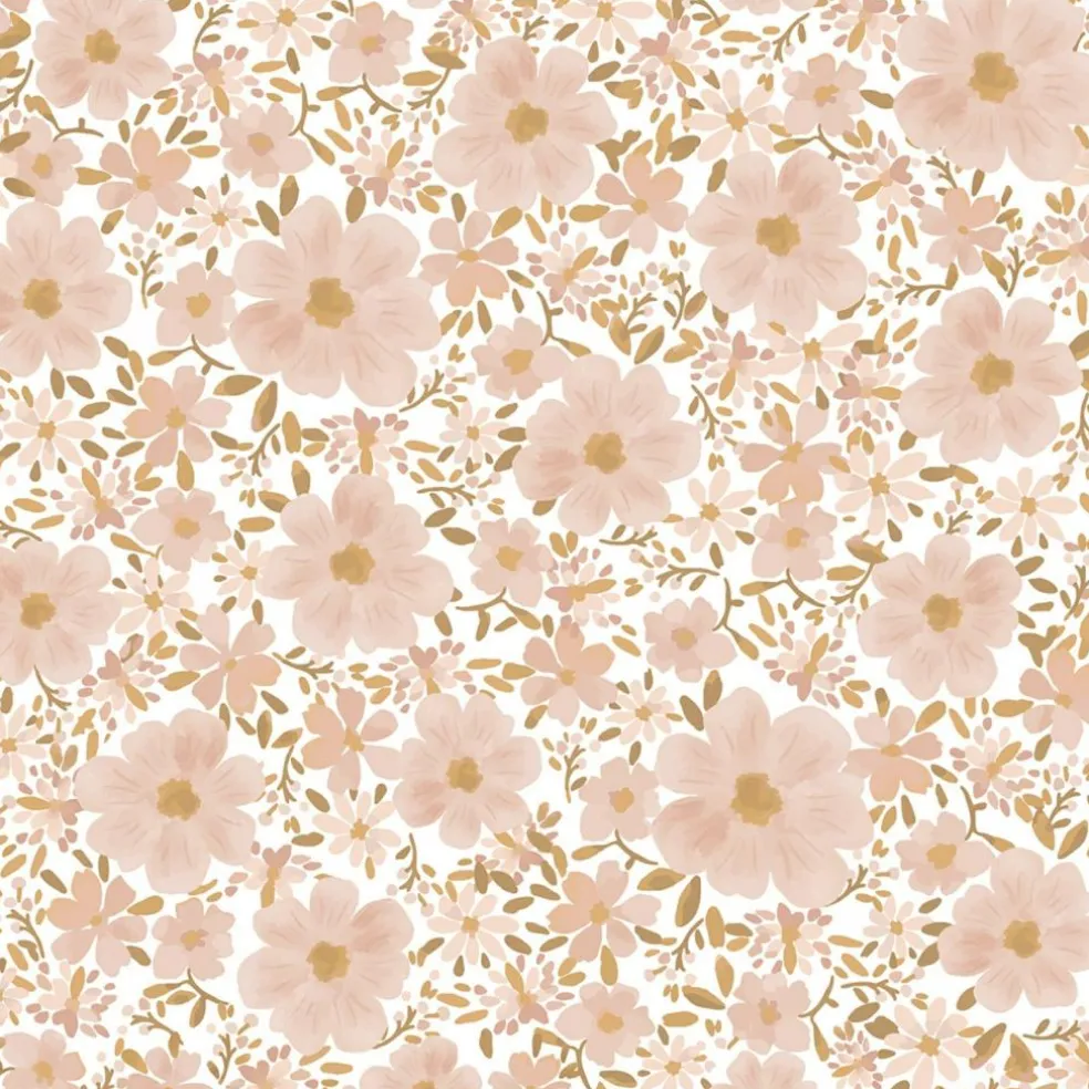Papier peint Les fleurs fond blanc (50 cm x 10 m)