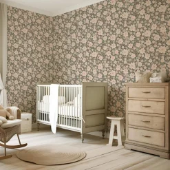 Papier peint Les fleurs fond nuit (50 cm x 10 m)