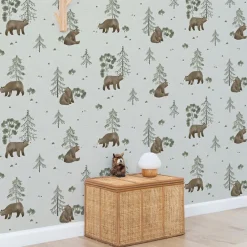 Papier peint Mountain & bears (50 cm x 10 m)