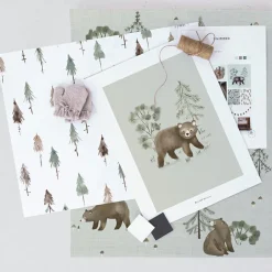 Papier peint Mountain & bears (50 cm x 10 m)