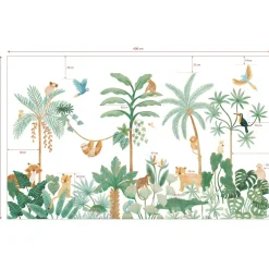 Papier peint panoramique Aventure dans la jungle