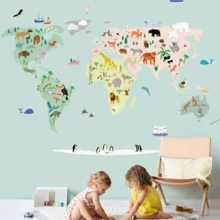 Papier peint panoramique Carte du monde (250 x 200 cm)