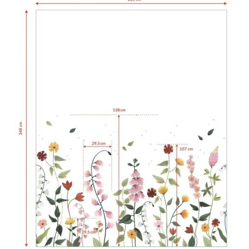 Papier peint panoramique fleurs Queyran (200 x 248 cm)