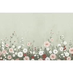 Papier peint panoramique jardin fleuri