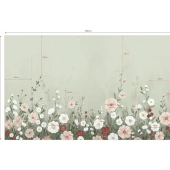 Papier peint panoramique jardin fleuri