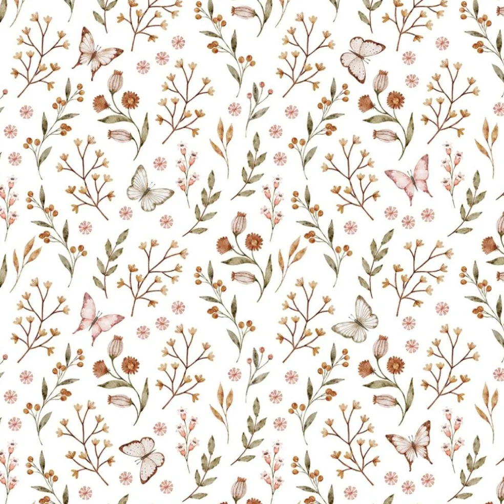 Papier peint Papillons et fleurs (50 cm x 10 m)