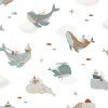 Papier peint Voyage avec les baleines (50 cm x 10 m)