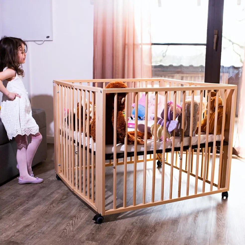 Parc bébé pliant Moritz Natural (89 x 95 cm)