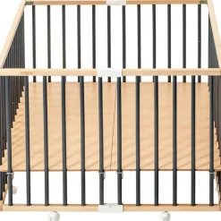 Parc pliant carré en bois Gaby hybride anthracite