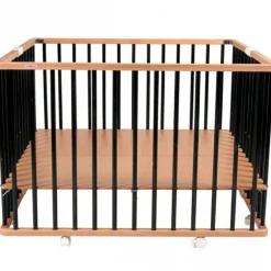 Parc pliant carré en bois Gaby Hybride noir