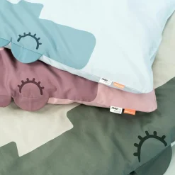 Parure de berceau en coton biologique Sleepy Croco Rose (70 x 100 cm)