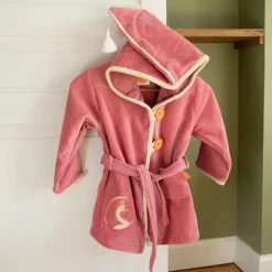 Peignoir cygne vieux rose personnalisable (2-4 ans)