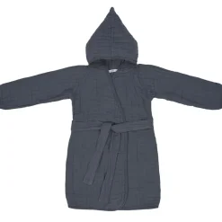 Peignoir en mousseline de coton bleu marine (2-3 ans)