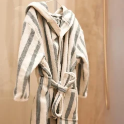 Peignoir en éponge Stripe Sea Green (1-2 ans)