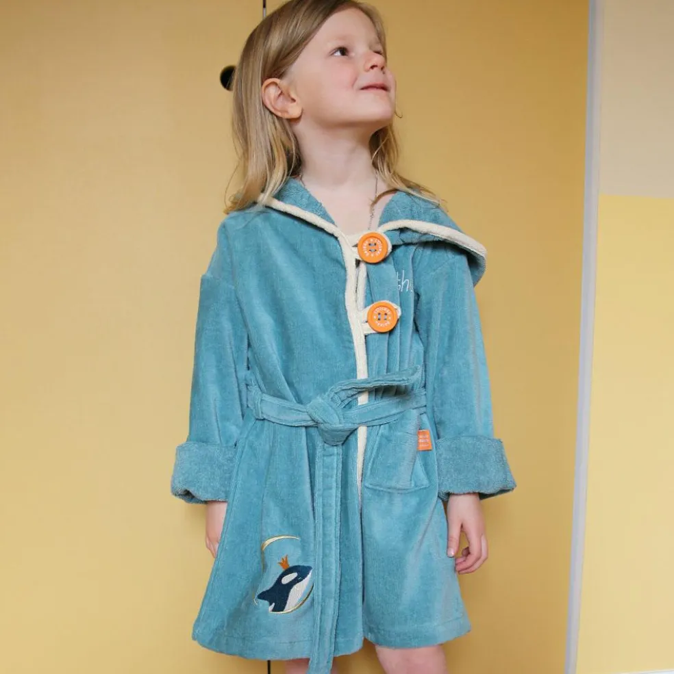 Peignoir orque océan personnalisable (2-4 ans)