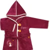 Peignoir souris framboise personnalisable (2-4 ans)