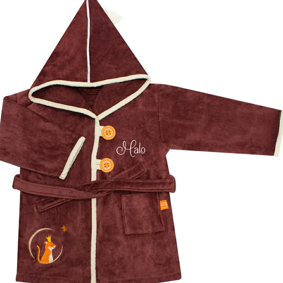 Peignoir tigre chocolat personnalisable (2-4 ans)