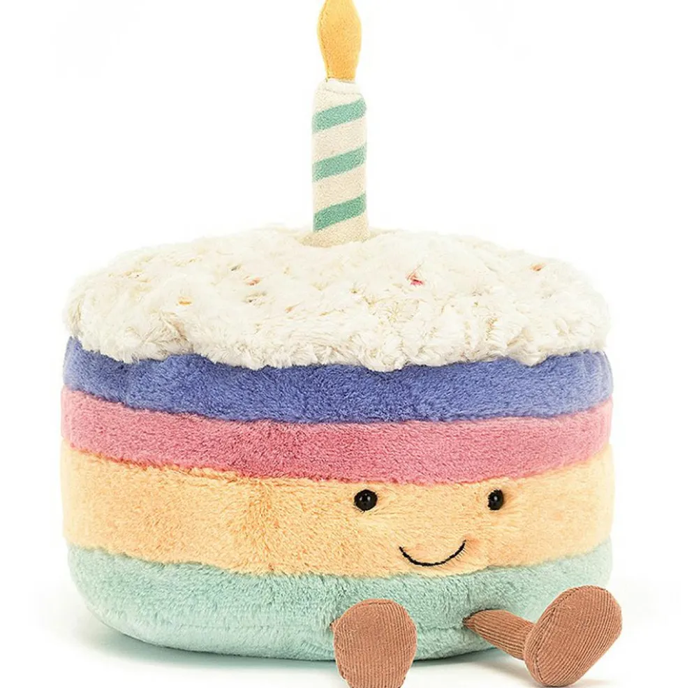 Peluche Amuseable Gâteau d'anniversaire arc-en-ciel (26 cm)