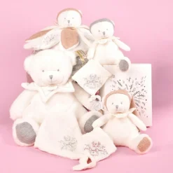 Peluche attache-sucette Ours Pantin Rose (20 cm)