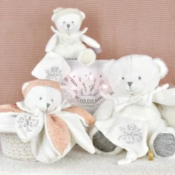 Peluche attache-sucette Ours Pantin Argent (20 cm)