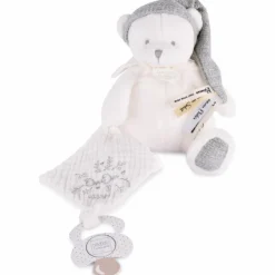 Peluche attache-sucette Ours Pantin Argent (20 cm)