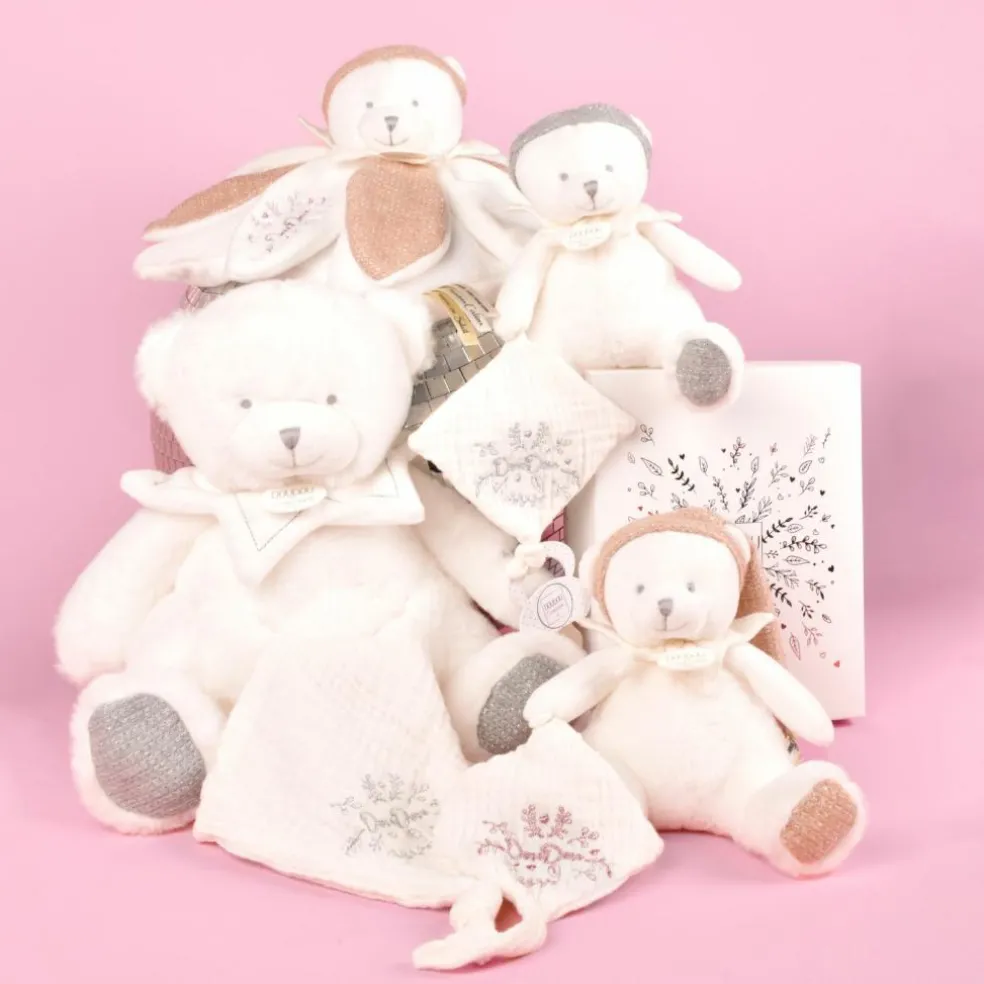 Peluche attache-sucette Ours Pantin Argent (20 cm)