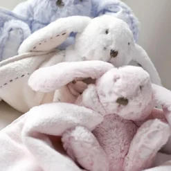 Peluche Augustin le lapin rose (12 cm)