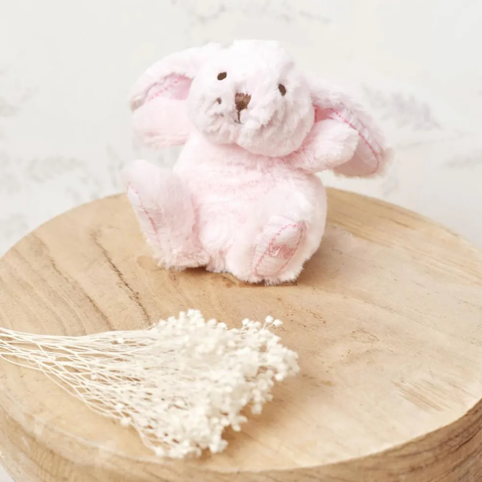 Peluche Augustin le lapin rose (12 cm)