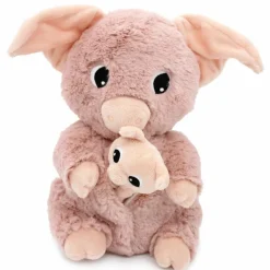 Peluche Barbekiou maman et bébé Les Ptipotos Rose (25 cm)
