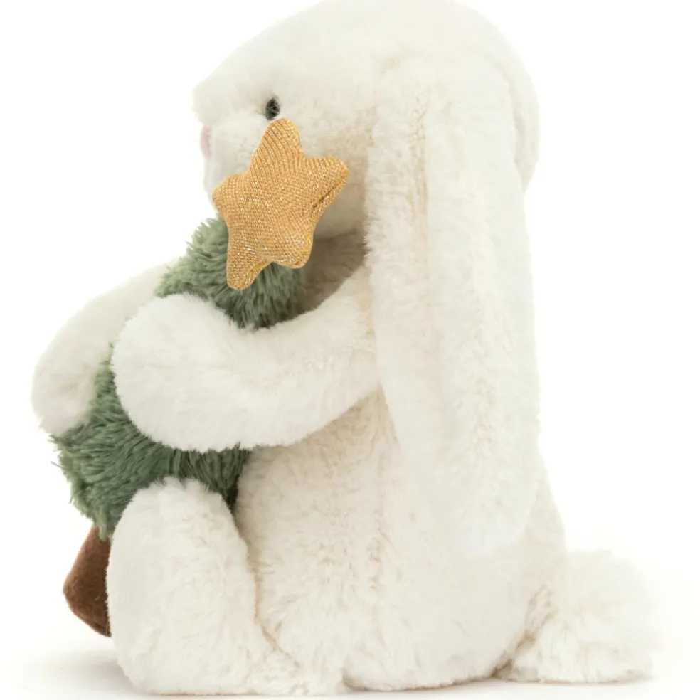 Peluche Bashful Lapin avec sapin de Noël (18 cm)