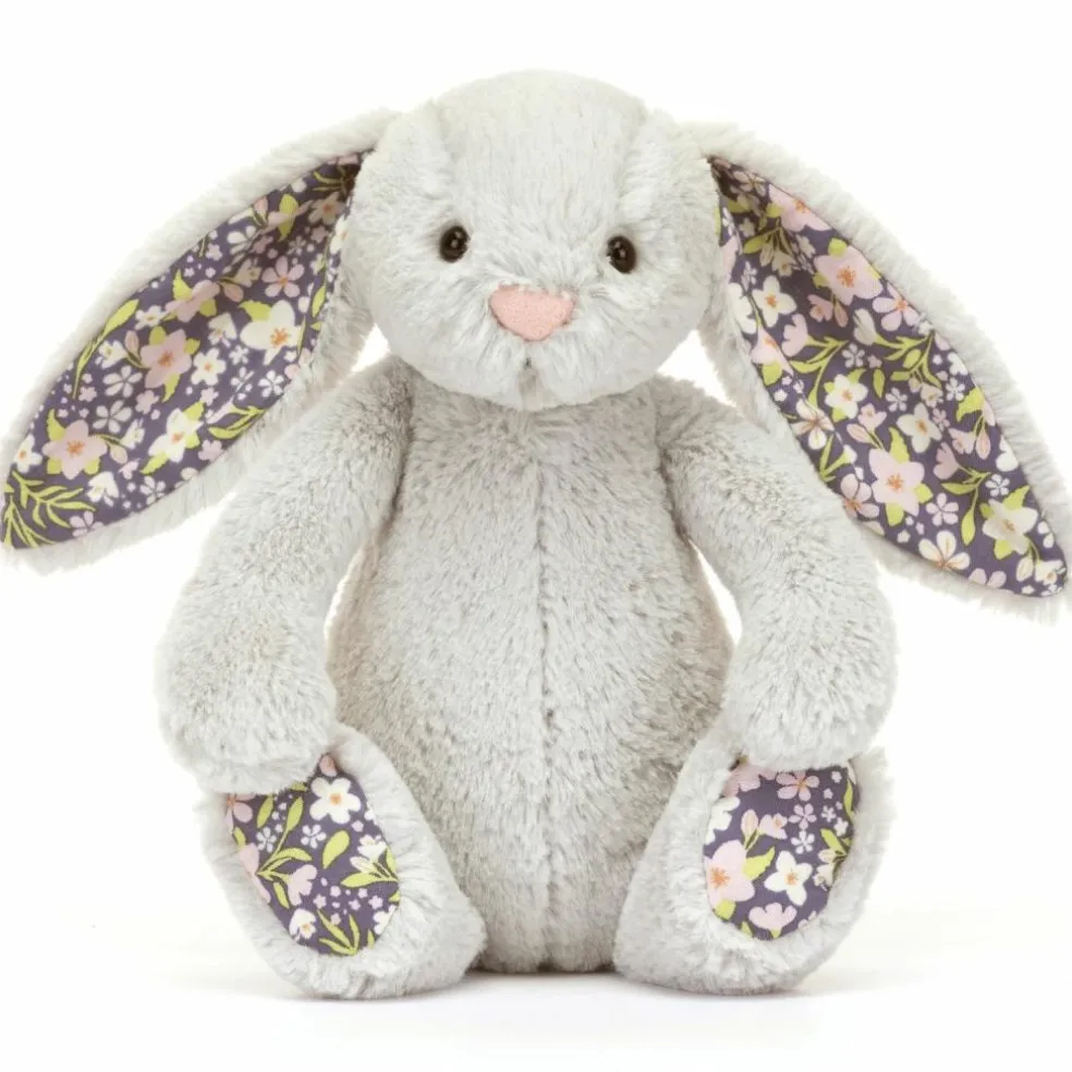 Peluche Bashful Lapin en fleurs Gris (18 cm)