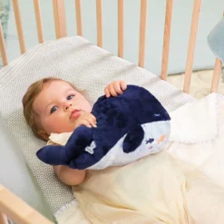 Peluche bouillotte bien-être baleine Petit calme (17 cm)