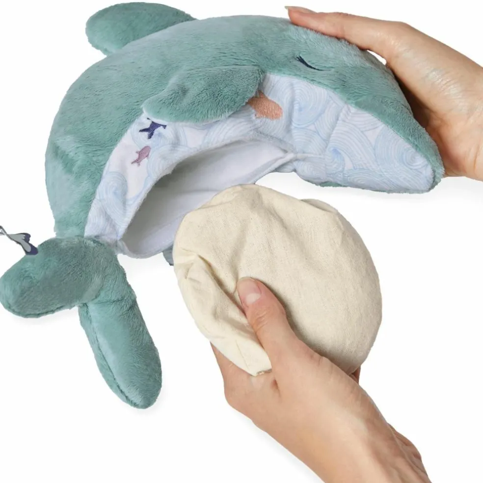 Peluche bouillotte bien-être Dauphin Petit calme (24 cm)